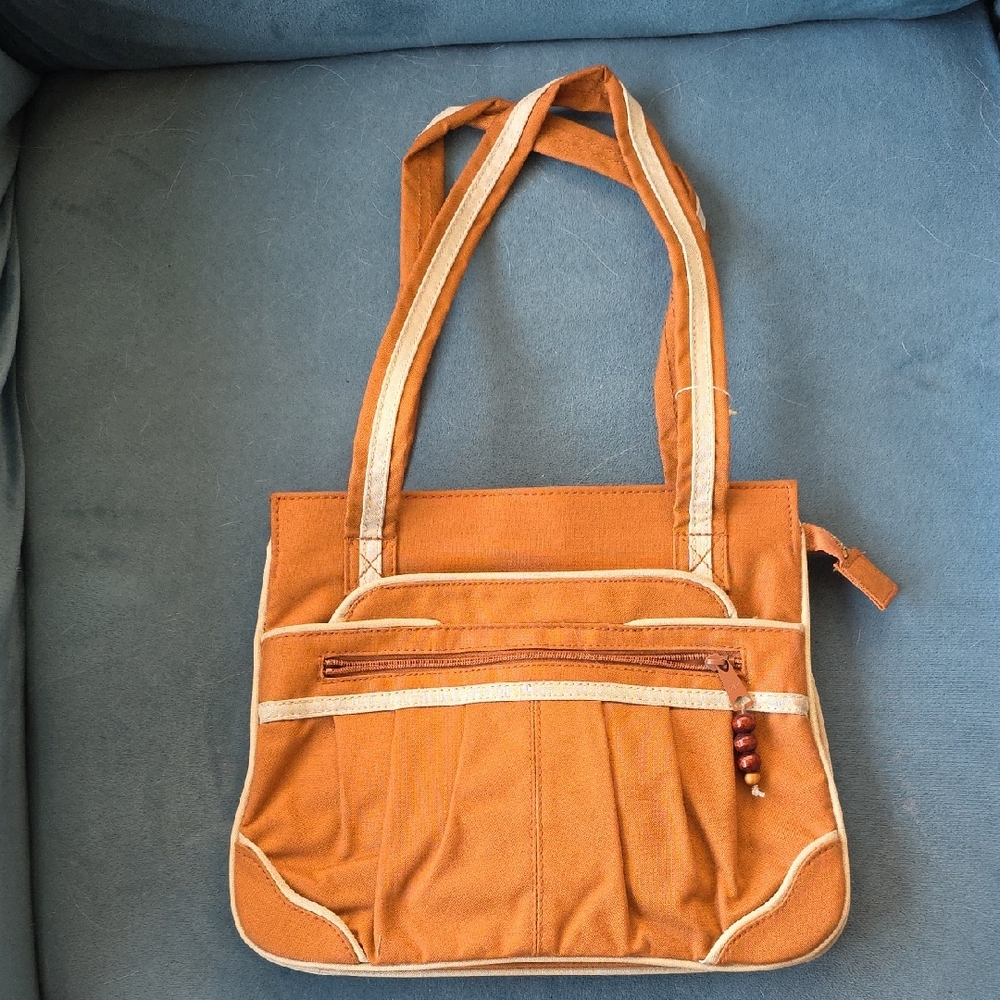 Vintage 1970's Canvas Orange Shoulder Bag